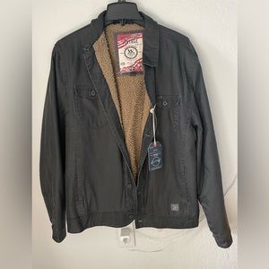 Brand new with tags men’s  Black Jean jacket with faux Sherpa lining size M